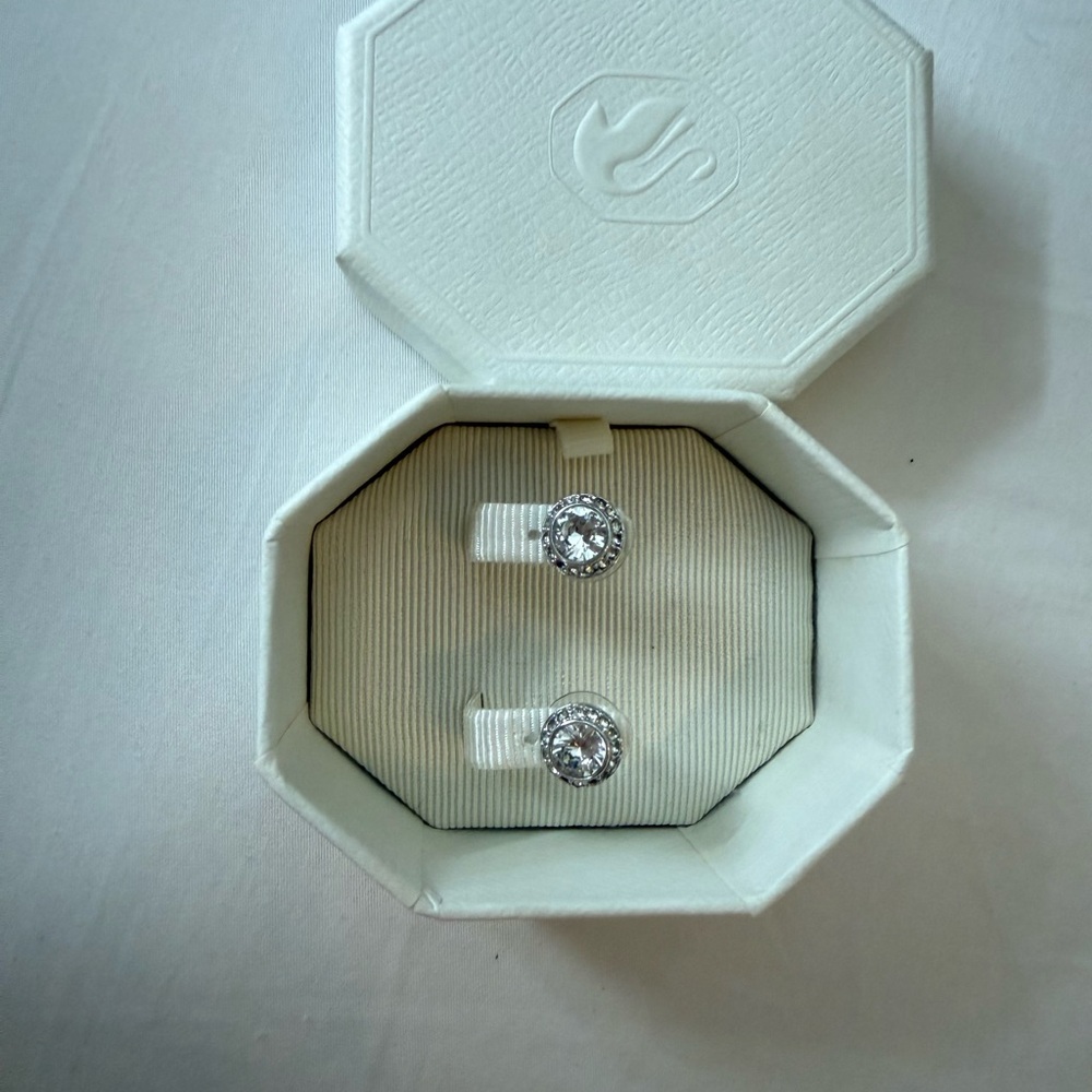 Swarovski Sparkling Silver Crystal Earrings